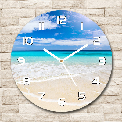 Reloj de cristal redondo Playa tropical