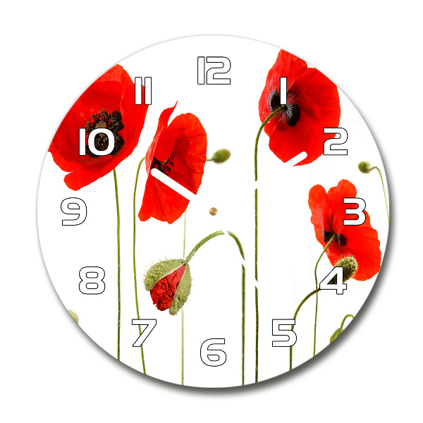 Reloj de pared redondo Amapolas