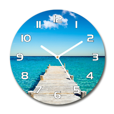 Reloj redondo pared Muelle de madera