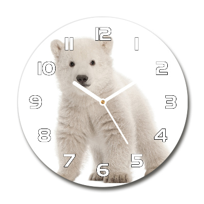 Reloj de cristal redondo Oso polar