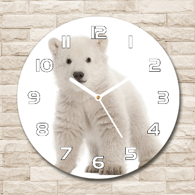 Reloj de cristal redondo Oso polar