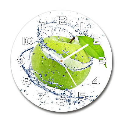 Reloj de cristal redondo Manzana verde