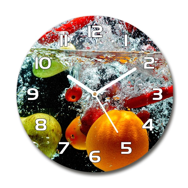 Reloj de pared redondo Frutas bajo el agua