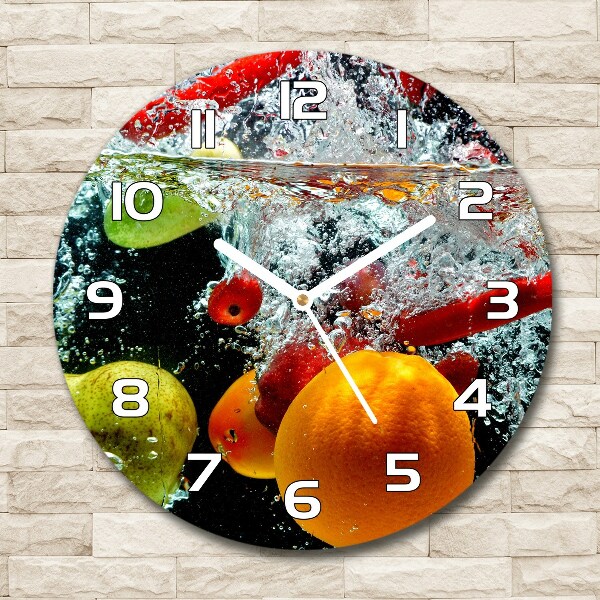 Reloj de pared redondo Frutas bajo el agua