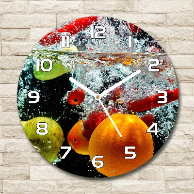 Reloj de pared redondo Frutas bajo el agua
