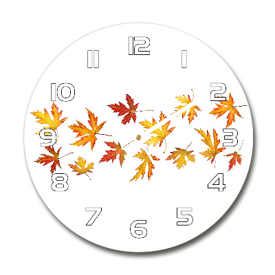 Reloj de cristal redondo Hojas de otoño