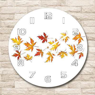 Reloj de cristal redondo Hojas de otoño
