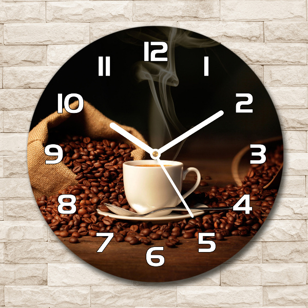 Reloj redondo pared Café en una taza