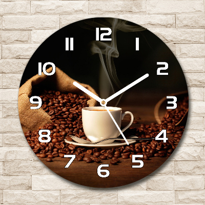 Reloj redondo pared Café en una taza