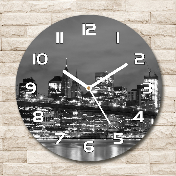 Reloj redondo pared Manhattan Nueva York