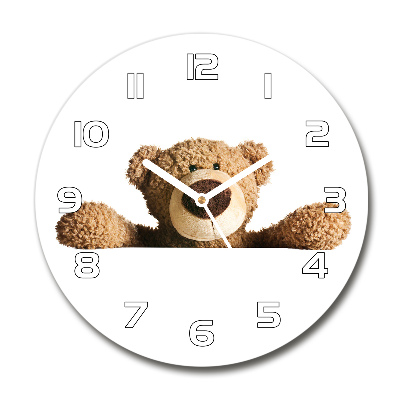 Reloj de cristal redondo Oso de peluche