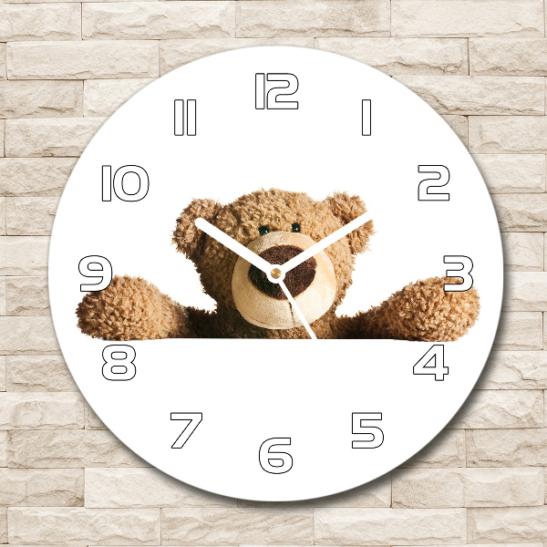 Reloj de cristal redondo Oso de peluche