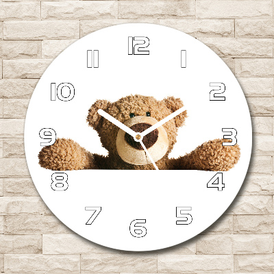 Reloj de cristal redondo Oso de peluche