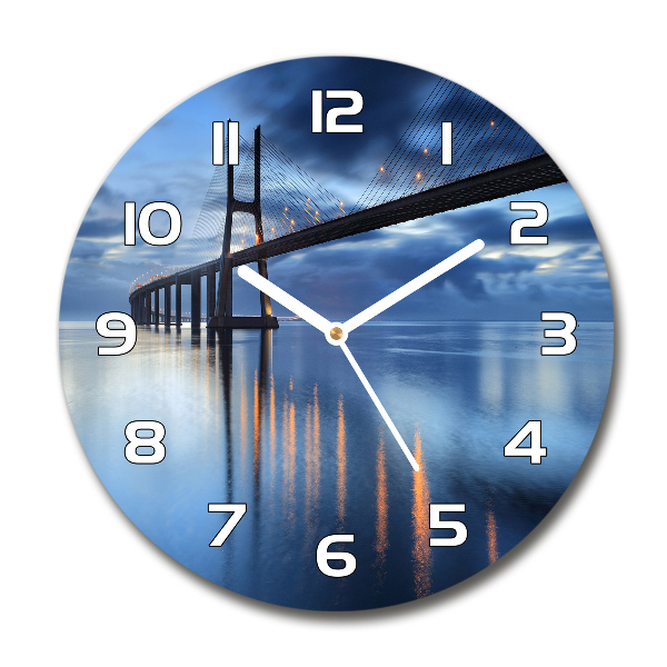 Reloj de cristal redondo Puente iluminado