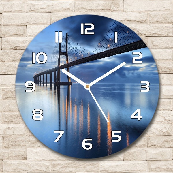 Reloj de cristal redondo Puente iluminado