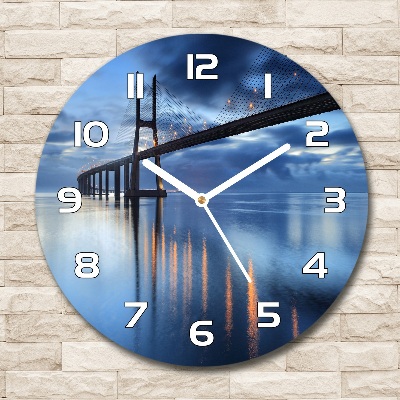 Reloj de cristal redondo Puente iluminado