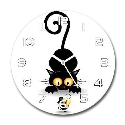 Reloj redondo pared El gato y el ratón