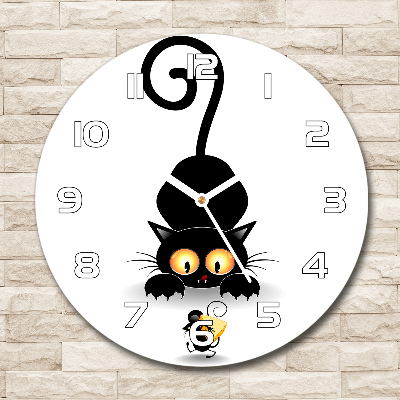 Reloj redondo pared El gato y el ratón