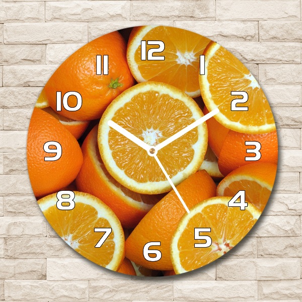 Reloj de pared redondo Mitades de naranja