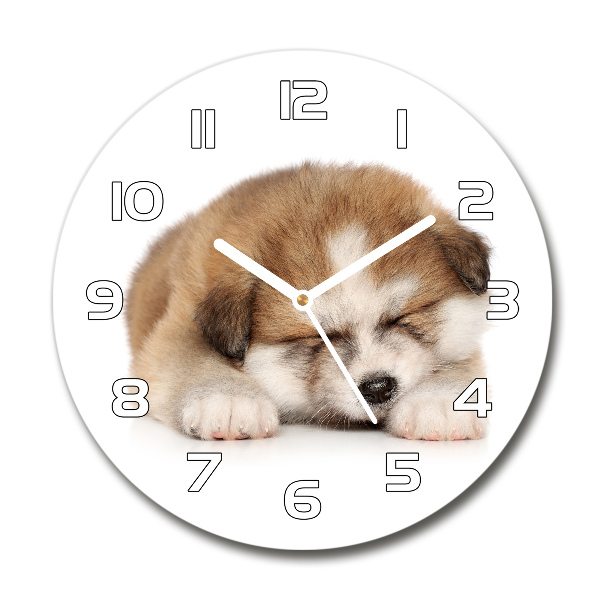 Reloj de pared redondo Cachorro de Akita