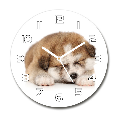 Reloj de pared redondo Cachorro de Akita