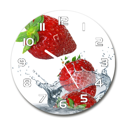 Reloj redondo pared Fresas y agua