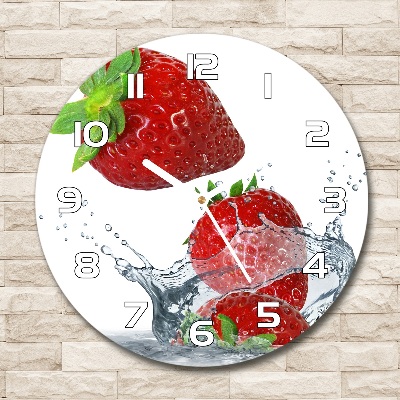 Reloj redondo pared Fresas y agua