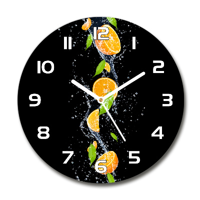 Reloj de pared redondo Naranjas y agua