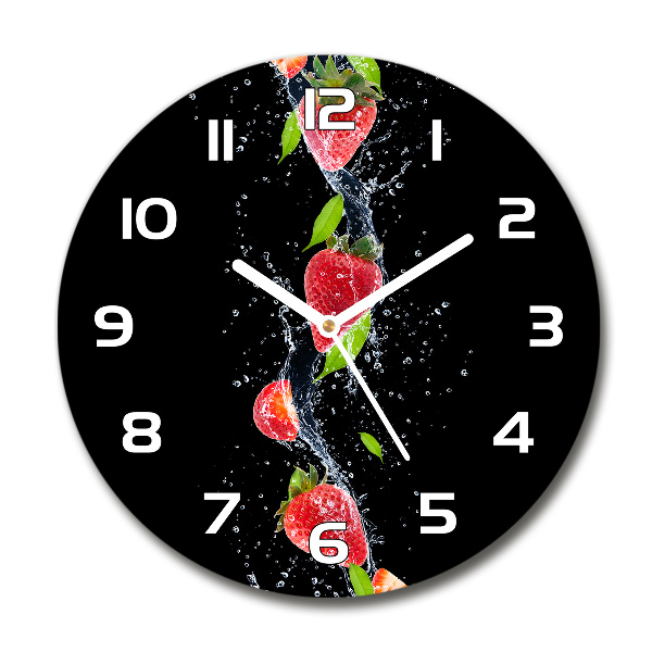Reloj redondo pared Fresas y agua