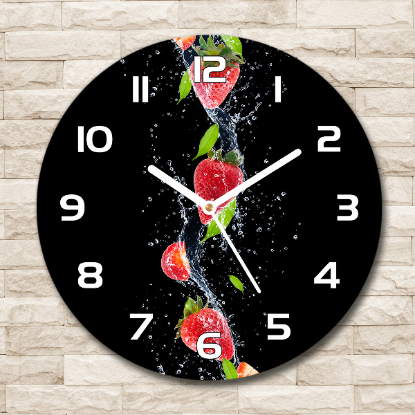 Reloj redondo pared Fresas y agua