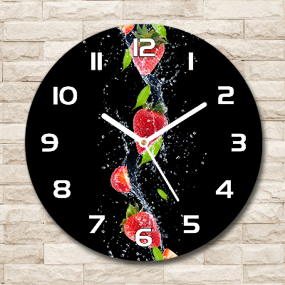 Reloj redondo pared Fresas y agua