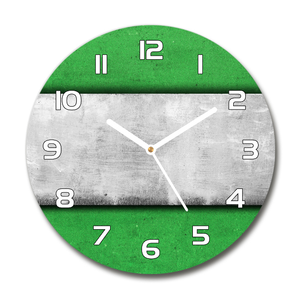 Reloj de cristal redondo Muro verde