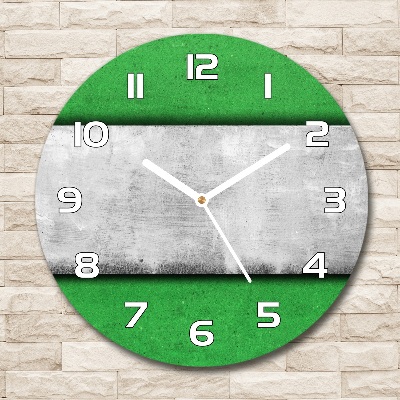 Reloj de cristal redondo Muro verde