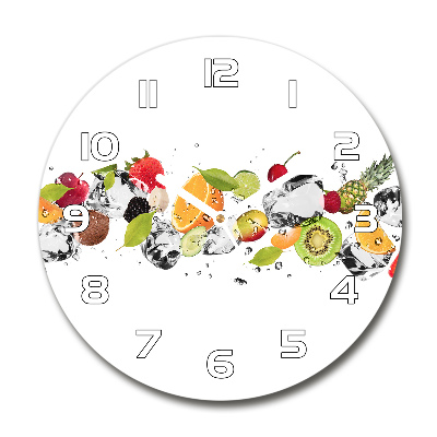 Reloj de cristal redondo Fruta y agua