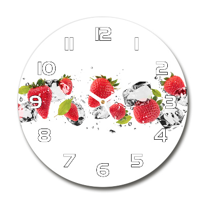 Reloj de pared redondo Fresas y agua