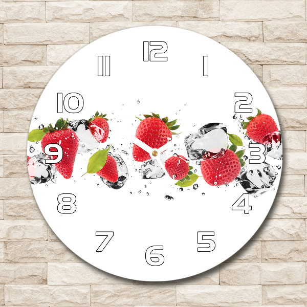 Reloj de pared redondo Fresas y agua
