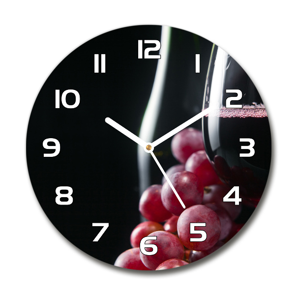 Reloj de cristal redondo Uvas y vino