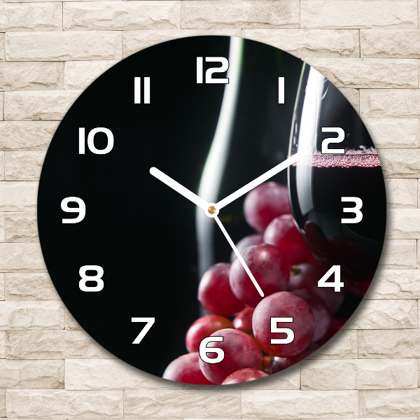 Reloj de cristal redondo Uvas y vino