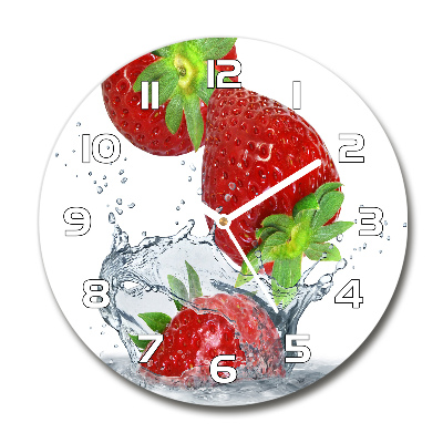 Reloj redondo pared Fresas y agua