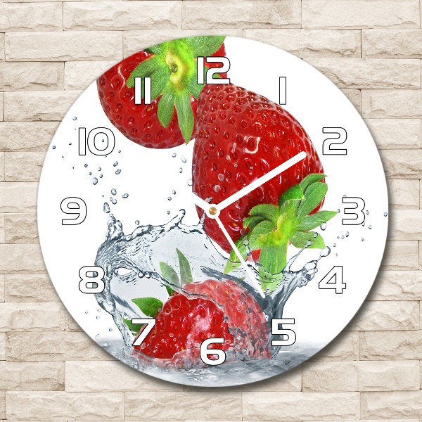 Reloj redondo pared Fresas y agua