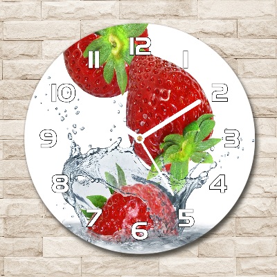 Reloj redondo pared Fresas y agua