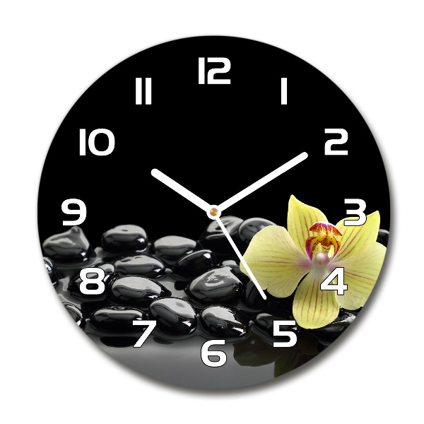 Reloj de pared redondo Orquídea