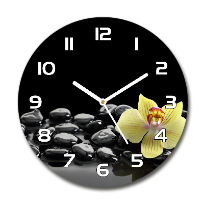 Reloj de pared redondo Orquídea