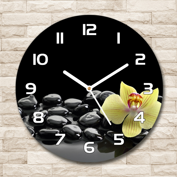 Reloj de pared redondo Orquídea
