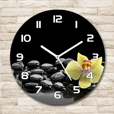 Reloj de pared redondo Orquídea