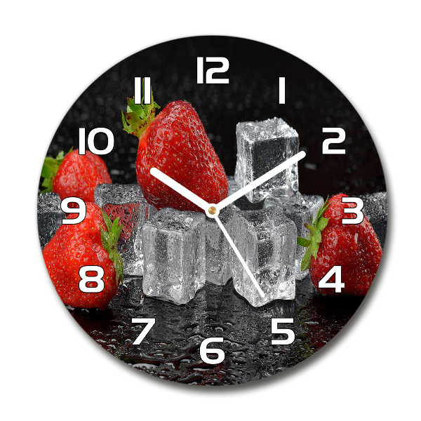 Reloj de cristal redondo Fresas con hielo