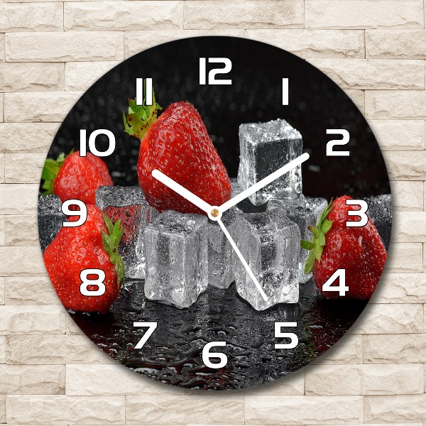 Reloj de cristal redondo Fresas con hielo