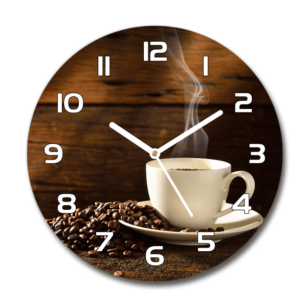 Reloj redondo pared Una taza de café