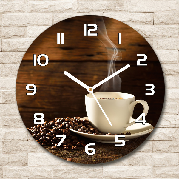 Reloj redondo pared Una taza de café