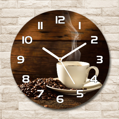 Reloj redondo pared Una taza de café